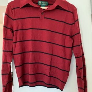 Brooks Brothers Red Polo with Black Stripes